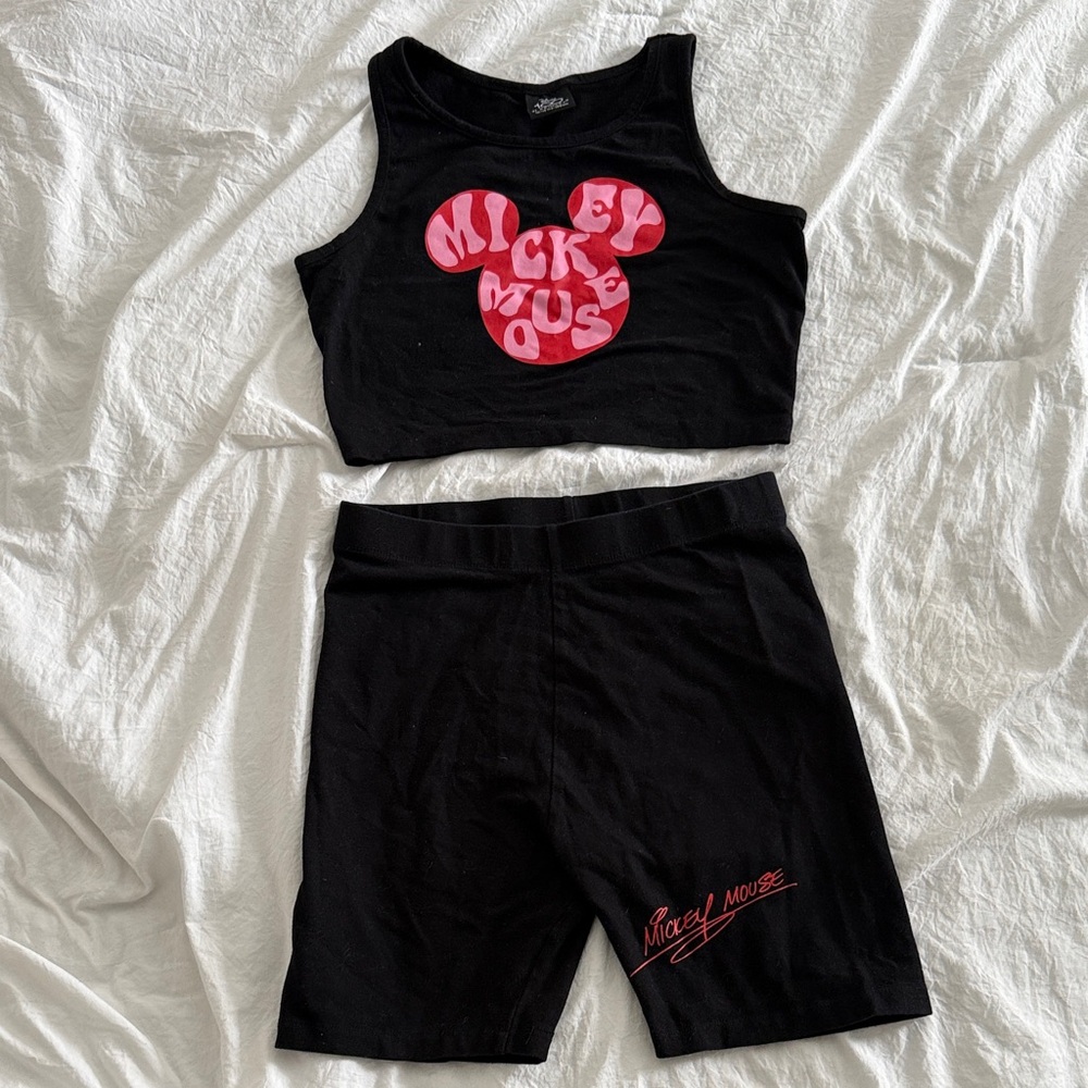 Disney Black and Red Mickey Mouse Crop Top
